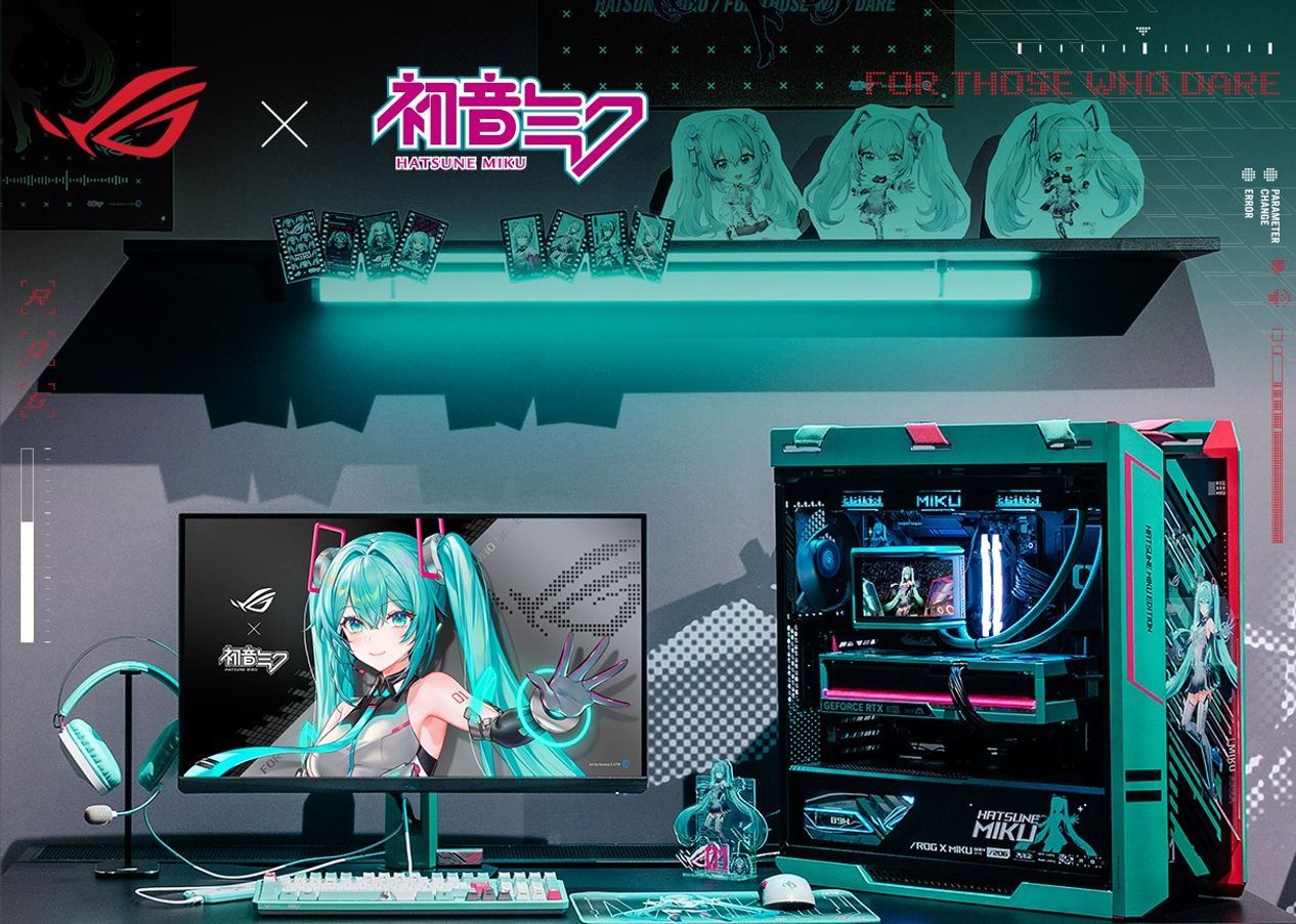 ROG玩家共和國攜手宇宙最強虛擬歌姬「初音未來(Hatsune Miku)」推出的全新聯名系列商品，即日起盛大開賣。
